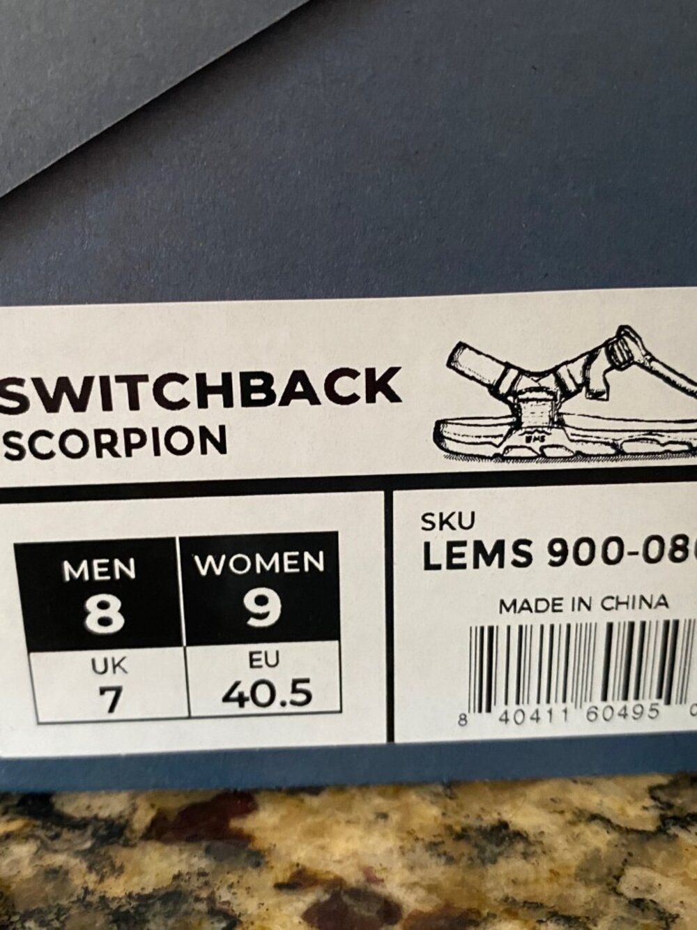 Lem's Switchback Sandals Gender Neutral Blk Wm 9/ Mn 8 - Picture 3 of 4